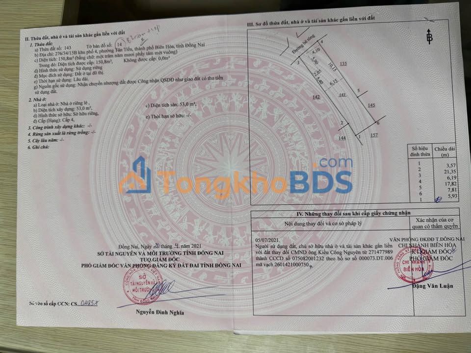 Đất Thạnh Phú Vĩnh Cửu 150m² 5.2 tỷ - Sổ đỏ chính chủ