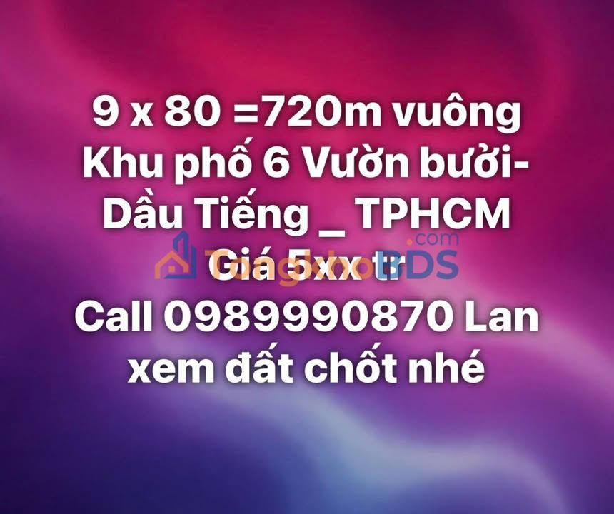 Đất Vườn 720m² Dầu Tiếng, Bình Dương - Sẵn Sổ, Giá Chỉ 5xx Triệu