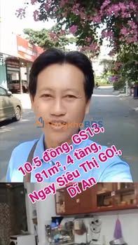 Bán Gấp Nhà Phố GS13 Thuận An 81m², 4 Tầng, Gần Siêu Thị GO! Dĩ An