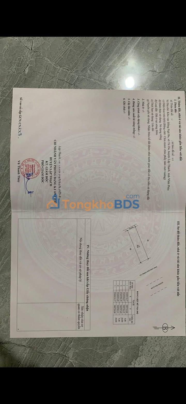 Đất Nền Lập Thạch 100m² Mặt Tiền Trục Chính Kinh Doanh Sầm Uất