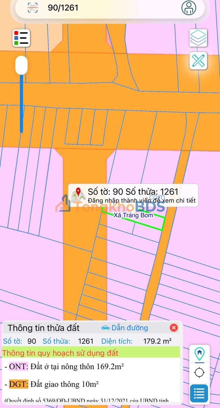Đất Sổ Hồng 180m² Trảng Bom - Giá 1.39 Tỷ, Dân Cư Đông Đúc
