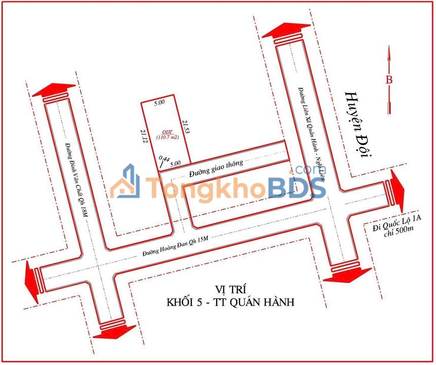 Đất nền Quán Hành 111m² 1,4 tỷ - Đường to ô tô