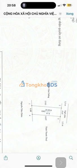 Bán đất 67.8m² Chương Mỹ, Hà Nội - Mặt tiền 4.45m, gần Đê Đáy