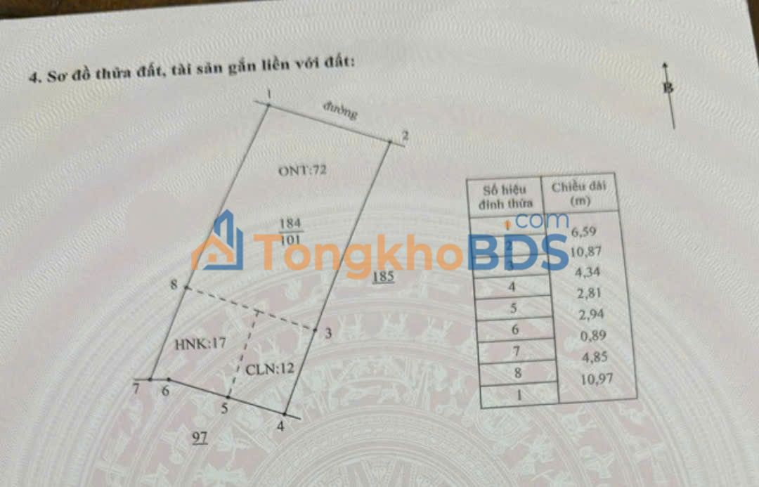 Đất nền F0 Xã An Ninh, Bình Lục 101m² - Hướng Bắc, Giá Tốt