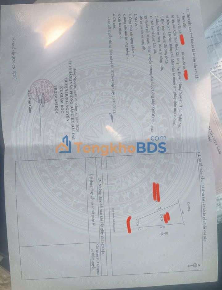 Đất Góc Xã Hưng Tây, Hưng Nguyên - 200m² - Giá 1.2 Tỷ, Gần KCN VSIP 3