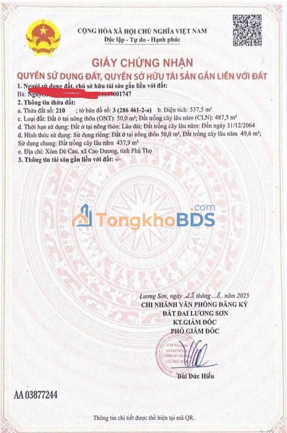 Đất nền Dẻ Cau Lương Nha 100m² 400 triệu - Sổ đỏ chính chủ