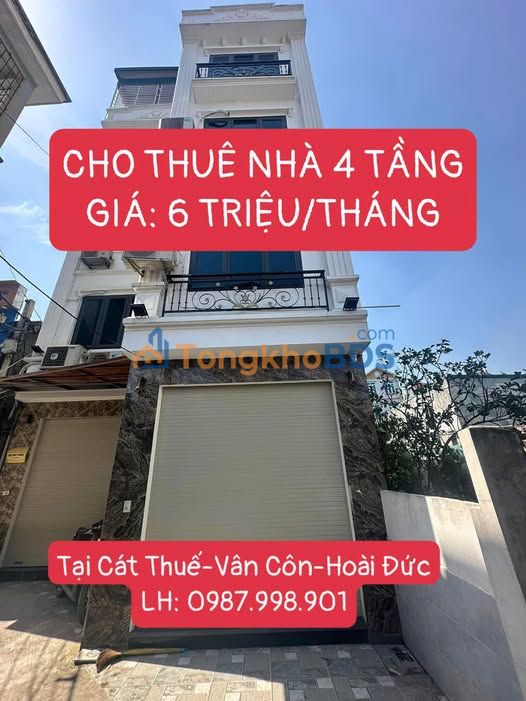 Nhà 3 Tầng 40m² Vân Côn, Hà Nội - Mới Tinh, Giá 6 Triệu/Tháng