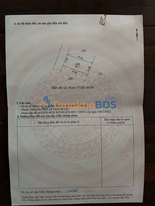 Bán đất thổ cư An Khánh 43.1m² - Sổ đỏ chính chủ, giá đầu tư 3.1 tỷ