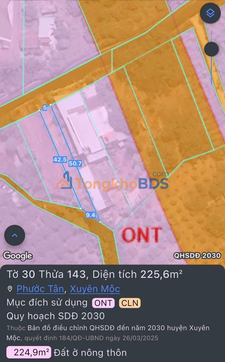 Đất nền Hồ Tràm 5x50 1.78 tỷ - Sổ đỏ chính chủ