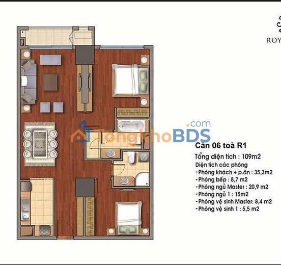 Căn hộ Royal City Thượng Đình 109m² 13.x tỷ - View đẹp