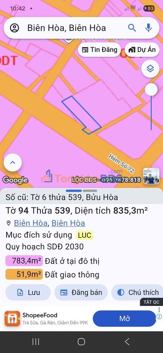 Đất Nền Biên Hòa 835m² Sổ Hồng - Kinh Doanh/An Cư Đắc Địa