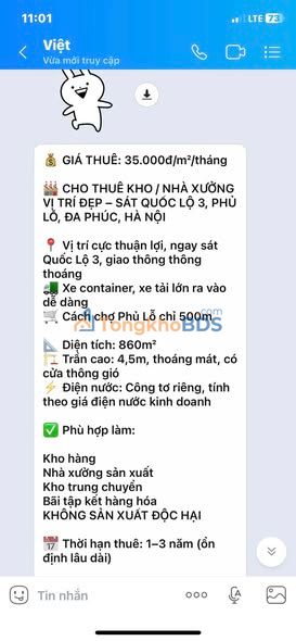 Cho thuê kho xưởng Sóc Sơn 300m² - Sẵn sàng hoạt động