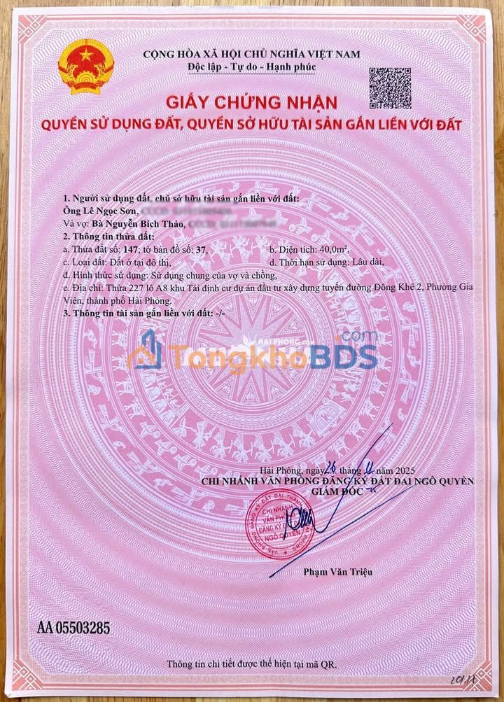 Đất TĐC Cây Đa 13 Ngô Quyền 40m² 12x triệu - Sổ đỏ chính chủ