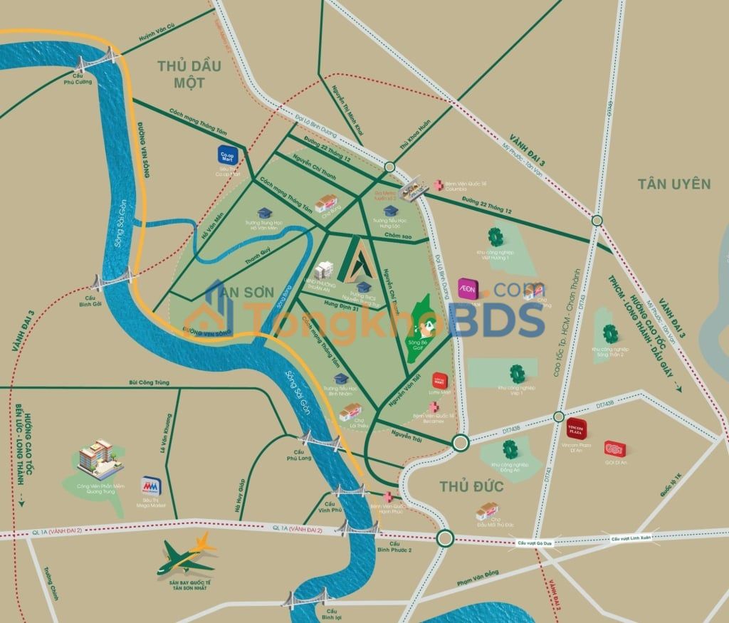 Căn hộ The Emerald Garden View Thuận An - 1.4 tỷ, TT nhẹ 9tr/th