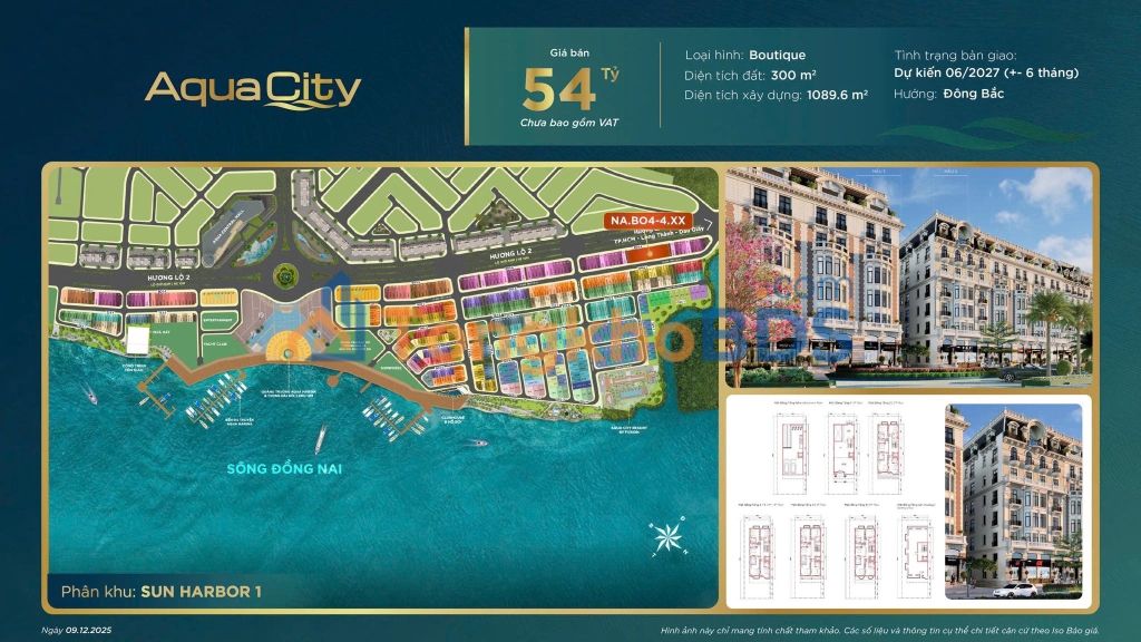 Boutique Shophouse Aqua City 300m² - Mặt tiền đường 60m