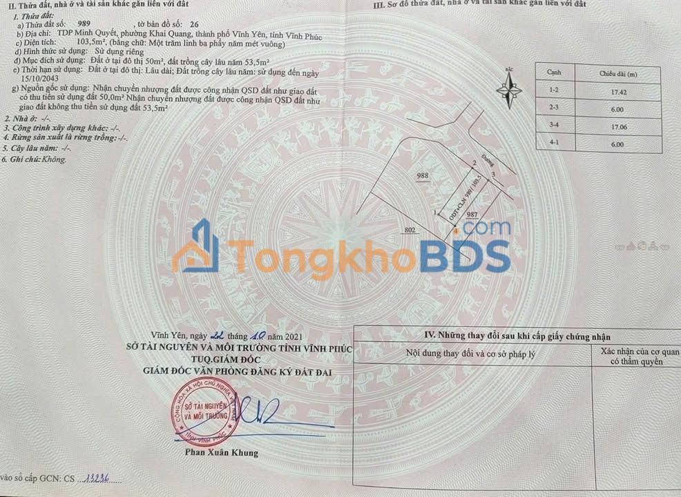 Bán Đất Vĩnh Yên 103m² - Sổ Hồng Sẵn Sàng - Giá Tốt