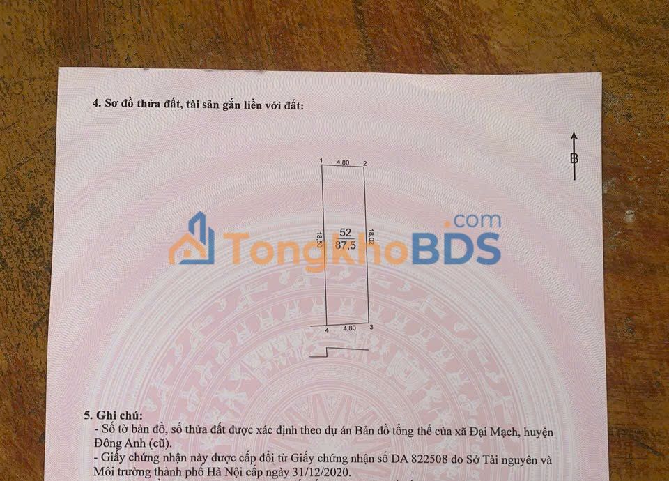 Đất nền Đại Mạch, Đông Anh 87.5m² - Sổ đỏ sẵn, giá tốt