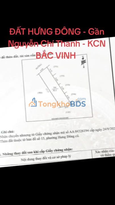 Đất Hưng Đông - 83m² gần KCN Bắc Vinh, 2.3 Tỷ