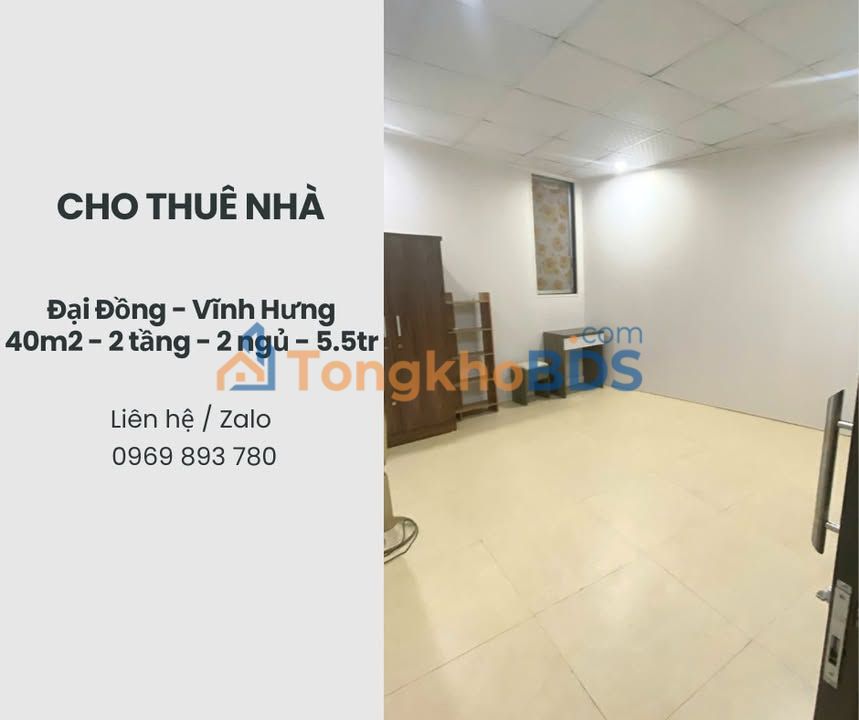 Nhà 2 Tầng Đại Đồng, Hoàng Mai - 5.5 Triệu/Tháng - Sẵn Ở Ngay
