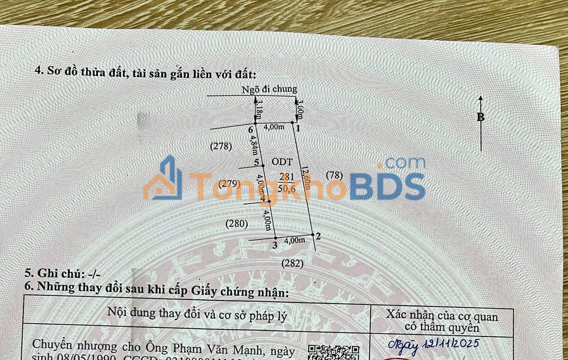 Bán Đất Dương Kinh 50.6m² Hướng Bắc Ghé Tây - Giá 1.65 Tỷ