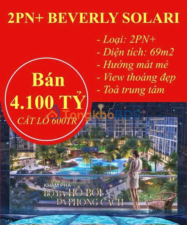 Căn hộ 2PN Vinhomes Grand Park 69m² - Cắt lỗ sâu 600 triệu