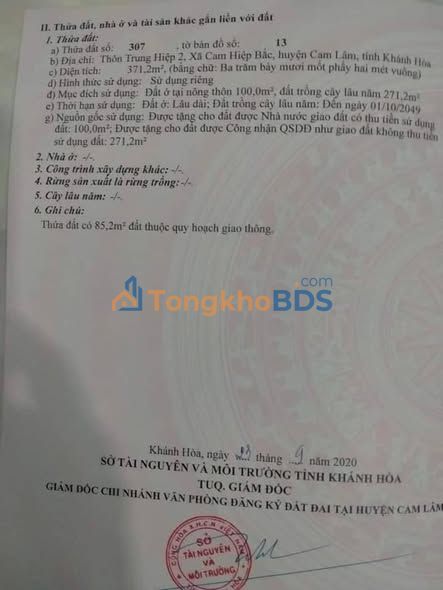 Bán Đất 100m² Mặt Tiền Lê Lợi, Cam Lâm - Sổ Đỏ Chính Chủ, Giá Thỏa Thuận