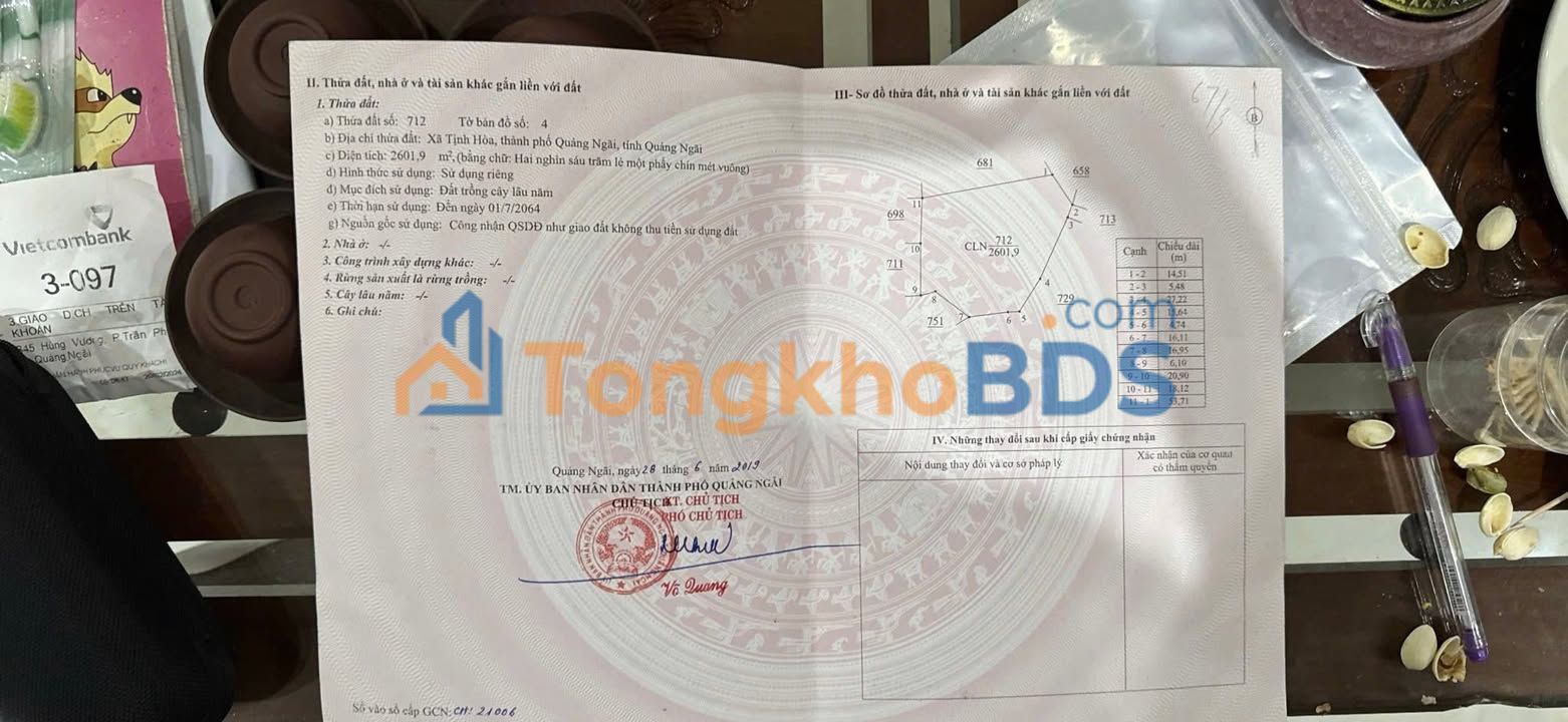 Đất nền Tịnh Sơn, Sơn Tịnh 1800m² - Giá chỉ 199 triệu, đầu tư sinh lời!