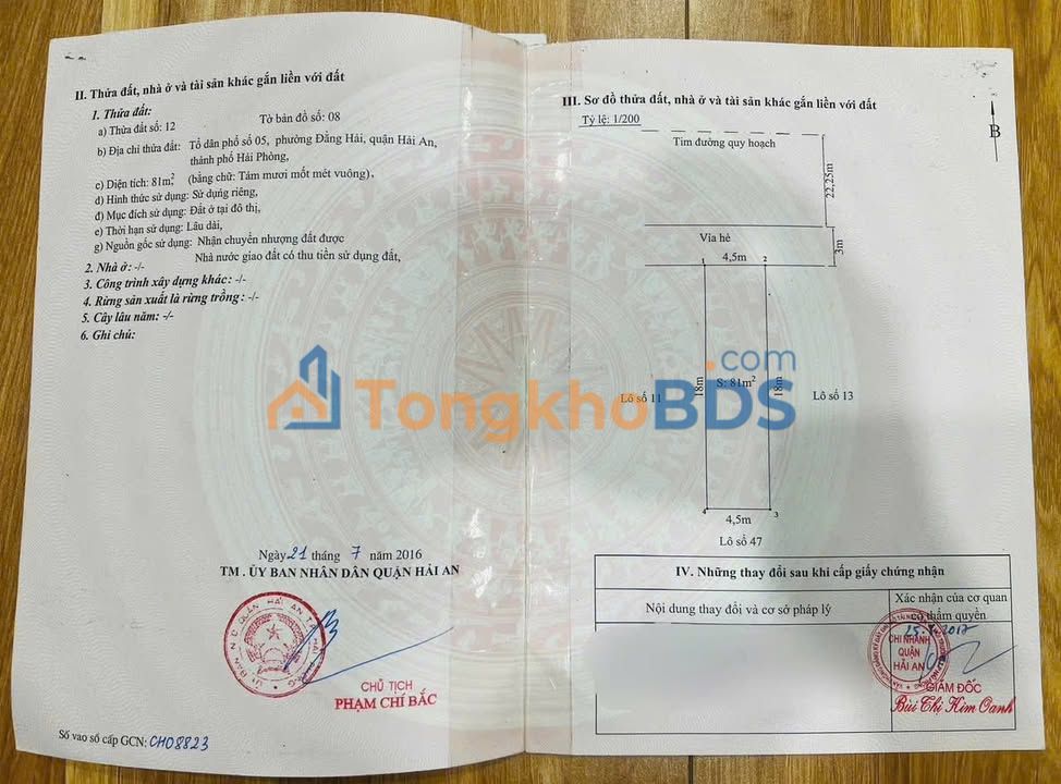 Đất nền TĐC Thiên Đường 81m² - Mặt tiền Bùi Viện, Hải Phòng