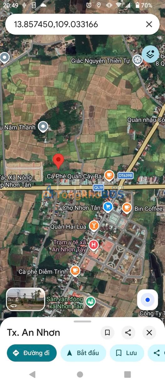 Đất đấu giá An Nhơn 110m² - Giá khởi điểm 627 triệu, Hướng Nam