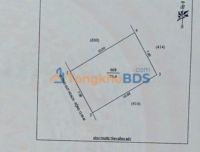 Đất nền Nghi Phú, Vinh 76.4m² - Bìa vuông, ô tô vào tận nơi