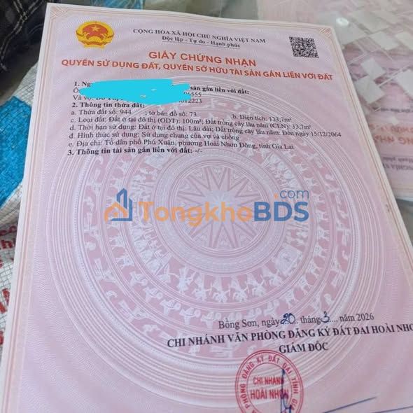 Đất Nền Phú Xuân Hoài Nhơn 100m² - Sổ Hồng Sẵn Sàng