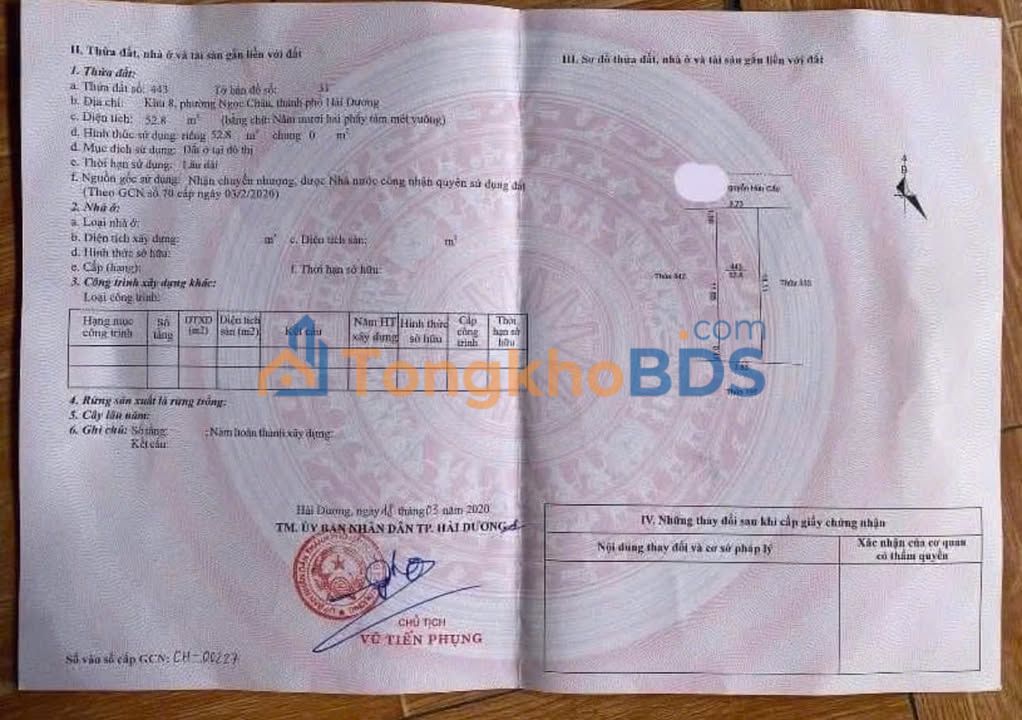 Bán Đất Nguyễn Hữu Cầu, Hải Dương 52.8m² - Ô Tô Đỗ Cửa, Giá 1.9 Tỷ