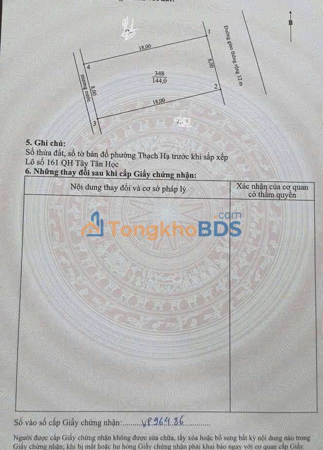 Đất Nền Hà Tĩnh 144m² Hướng Bắc - Giá Tốt Nhất Thị Trường!