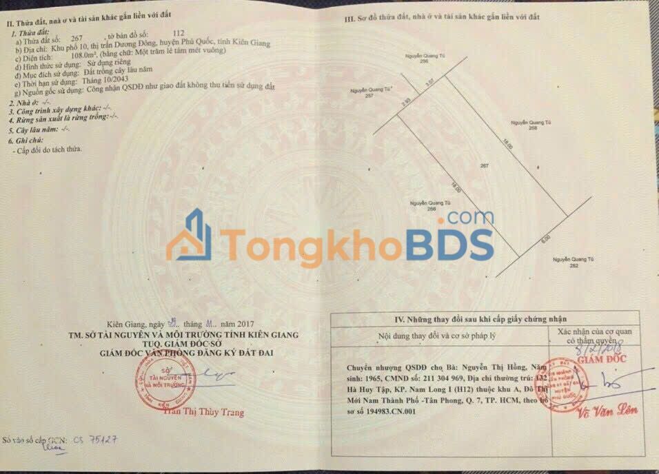 Bán Nền 108m² Phường Dương Đông, Phú Quốc - Gần Sân Bay Cũ