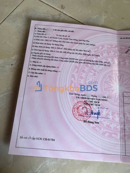 Đất nền 2 mặt tiền 280m² tại Trung tâm Xã Thanh Uyên, Tam Nông - Giá đầu tư tốt