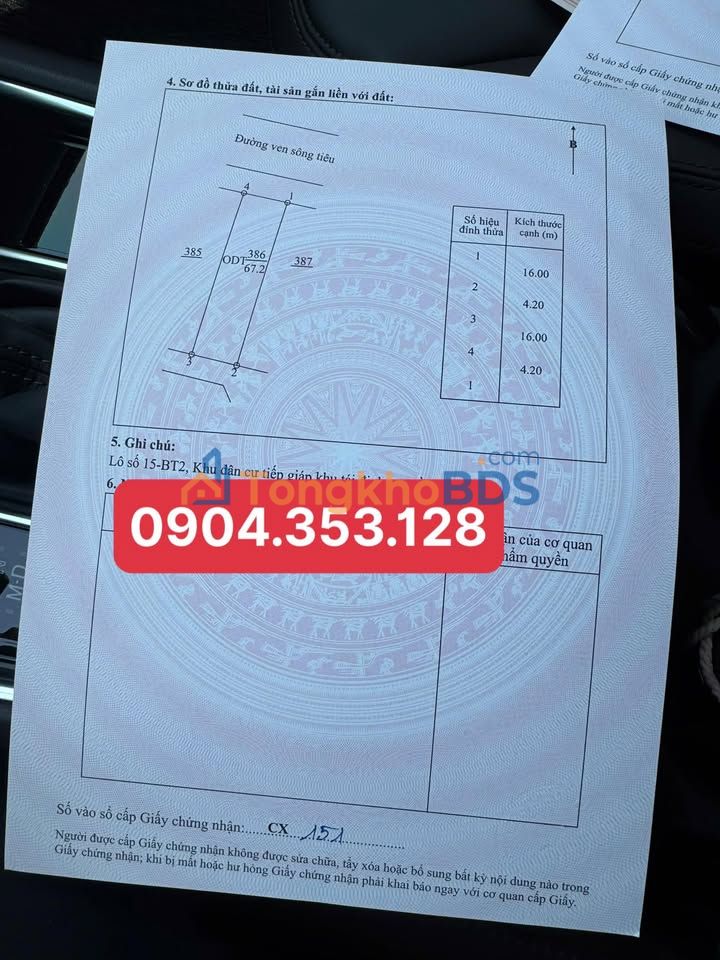 Bán Đất TĐC Đồng Lôi Hưng Hà 67.2m² - Giá 3 Tỷ Bao Phí