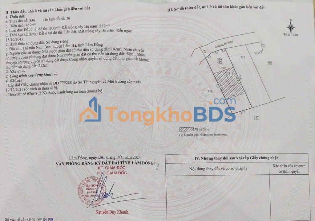 Đất Thị Trấn Nam Ban 200m² - Mặt Tiền 12m - Giá 960 Triệu