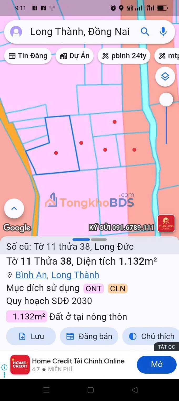 Đất nền Long Thành Đồng Nai - 3600m² sát KCN Long Đức, giá 3.5 tỷ