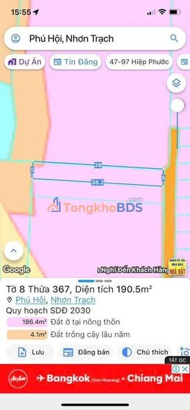 Đất Nền Nhơn Trạch 190m² - Sổ Hồng Thổ Cư, Đường Xe Hơi