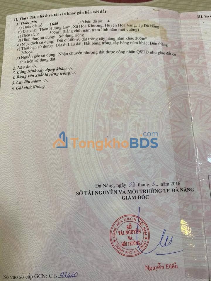 Đất Nền Hòa Khương Đà Nẵng 300m² - Sổ Đỏ Sẵn Sàng - Giá Đầu Tư