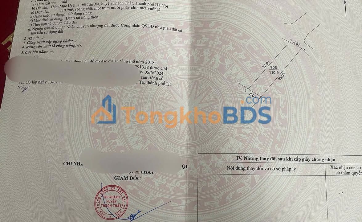 Bán Đất Tân Xã Thạch Thất 110m² - Giá Tốt, Đường Thông, Thích Hợp Xây Trọ