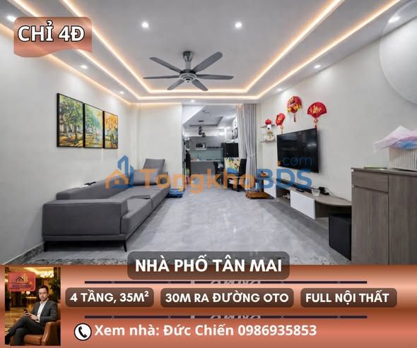 Nhà Phố Tân Mai 35m² - 4 Tầng - 4 Tỷ - Gần Chợ, Trường, Tiện Ích Đầy Đủ