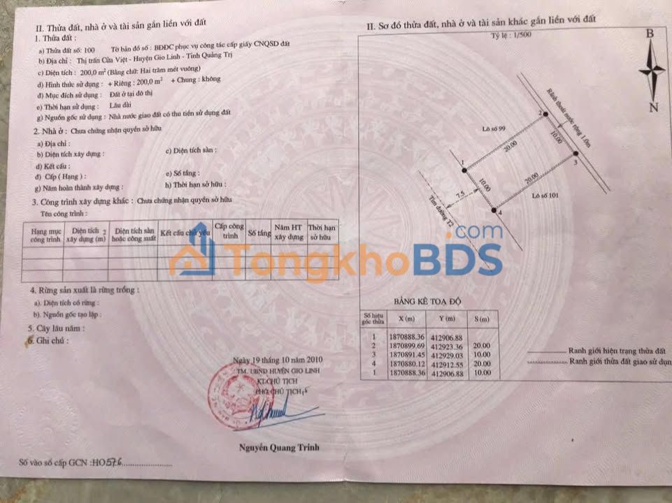 Đất Nền 200m² Thị Trấn Cửa Việt, Quảng Trị - Sổ Đỏ Sẵn Sàng