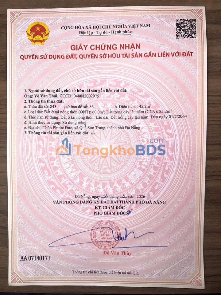 Đất nền Quế Sơn - Đà Nẵng 145m² giá chỉ 299 triệu - View đồng lúa đẹp