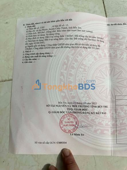 Đất Mặt Tiền Huỳnh Tấn Phát, Châu Thành, Bến Tre - 485m² Thổ Cư, Giá Đầu Tư