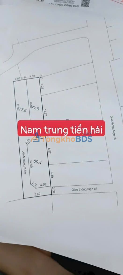 Bán Đất Thổ Cư Tiền Hải 70m² - 3 Lô Vĩnh Trà Giá Tốt