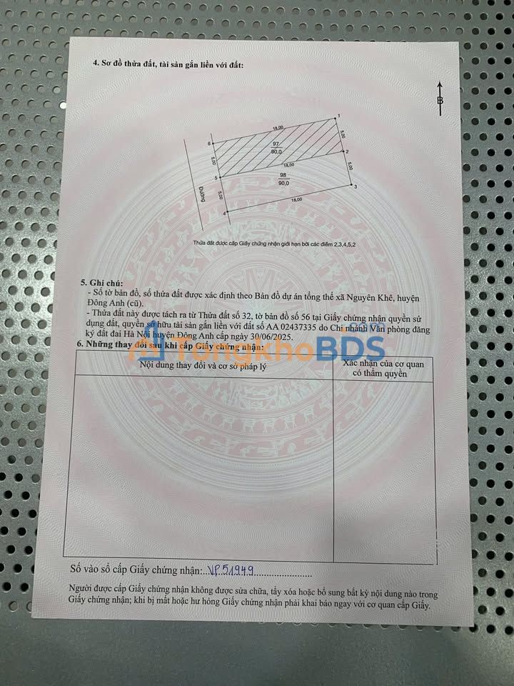 Bán đất 90m² Nguyên Khê, Đông Anh - Sổ đỏ chính chủ, giá tốt