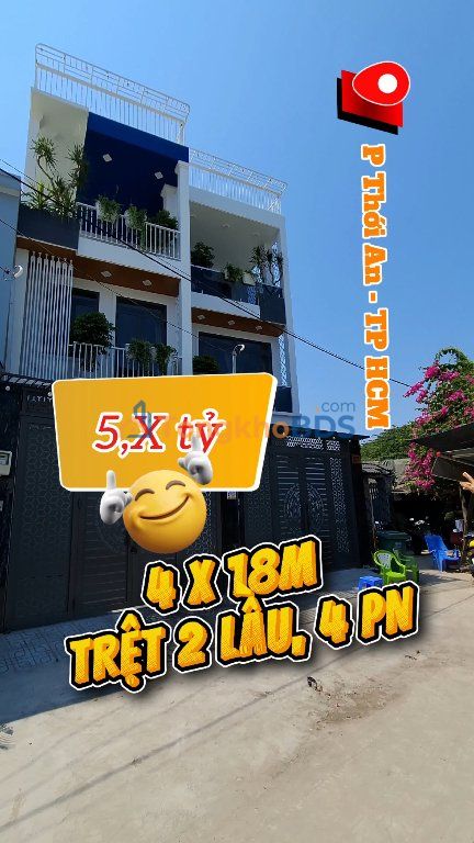 Nhà 4x18m Phường Thới An, Q12 - Hẻm Xe Hơi, Sổ Hồng Riêng