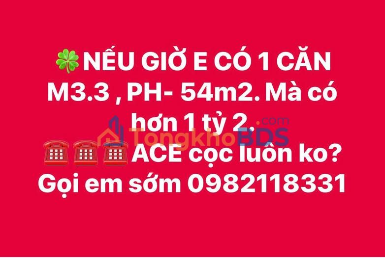 Chung cư M3 Hưng Yên - 54m² giá 1.2 tỷ - Sẵn sàng đón chủ mới