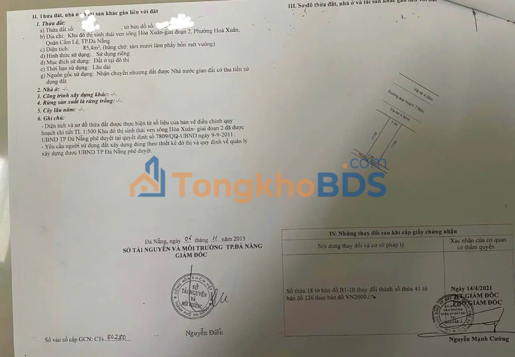 Bán đất nền Nguyễn Sắc Kim, Đà Nẵng - 85m² - Sổ đỏ sẵn sàng